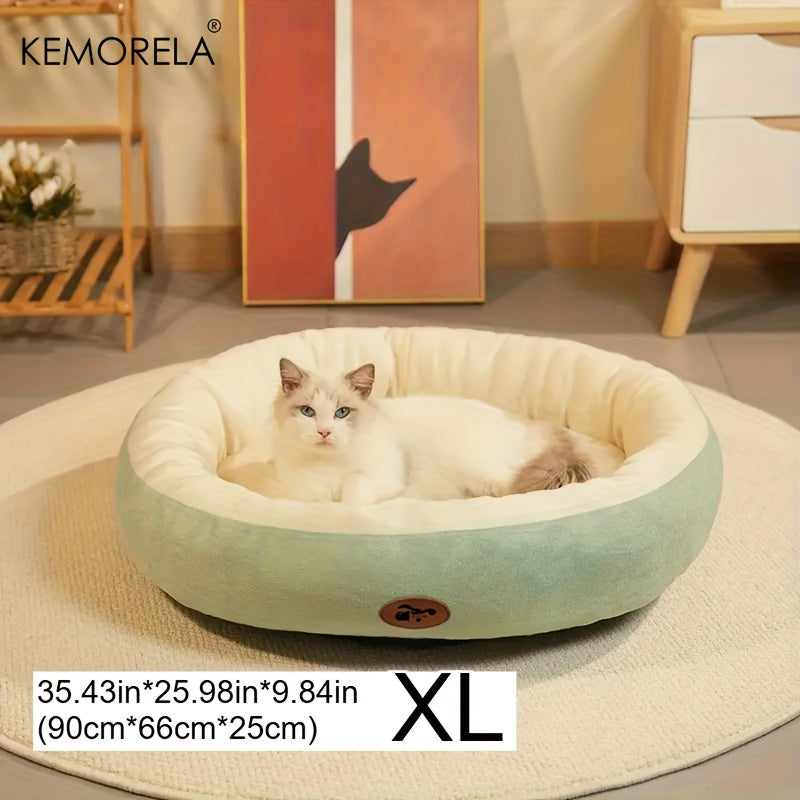 Lit ovale douillet en peluche pour chiens et chats, moelleux et épais, diverses couleurs