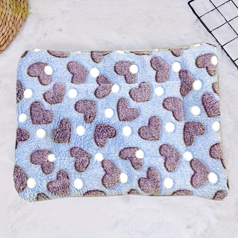 Tapis double épaisseur pour chien et chat, chaud et confortable, divers motifs imprimés, diverses couleurs