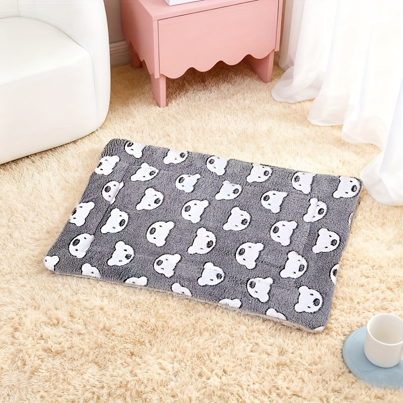 Tapis pour chien et chat, confortable grâce à sa double épaisseur, motif ours cartoon, diverses couleurs
