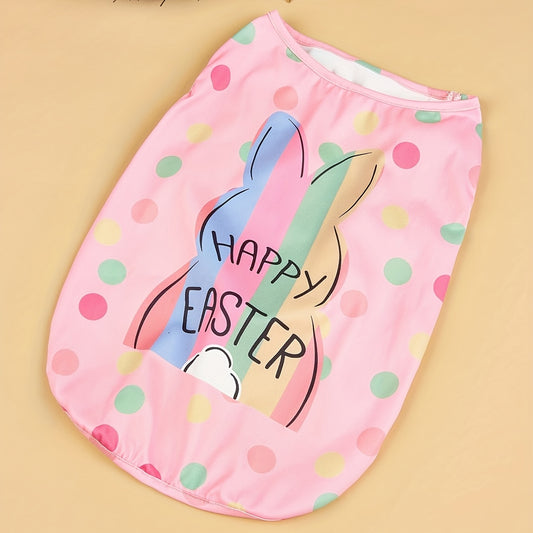 Pull léger pour petit chien, rose avec lapin Happy Easter, vêtement/costume pour Pâques, multi couleurs