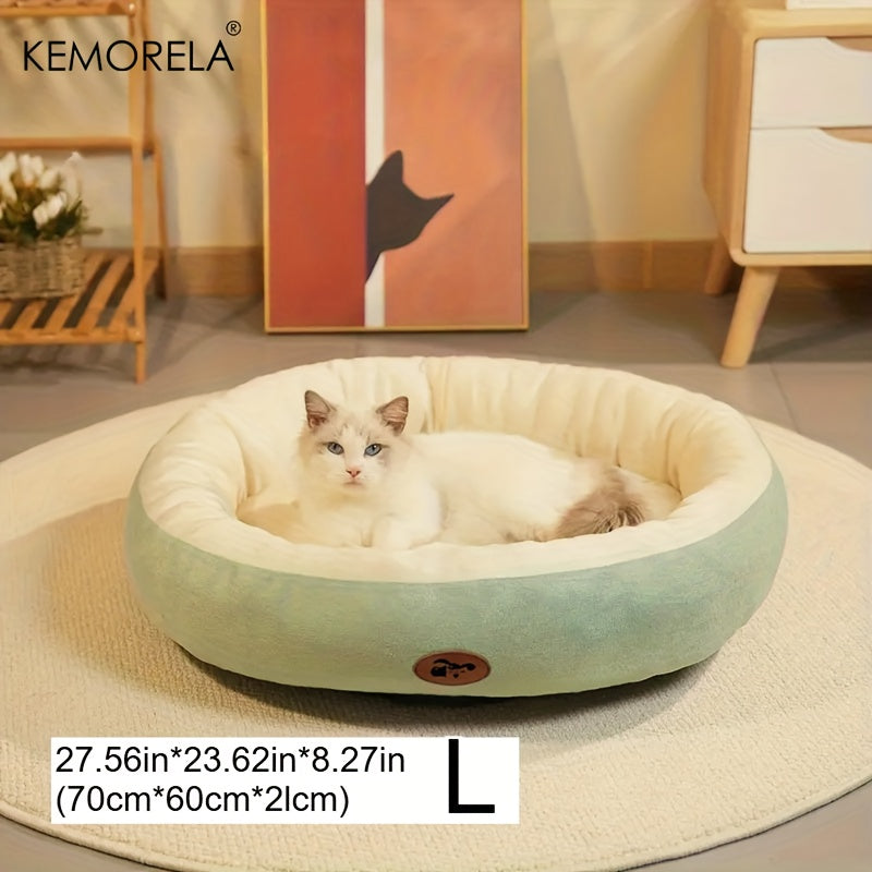 Lit ovale douillet en peluche pour chiens et chats, moelleux et épais, diverses couleurs