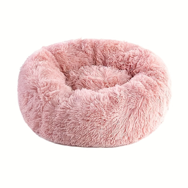 Lit rond pour chien et chat, douillet en peluche, chaud et confortable, diverses couleurs