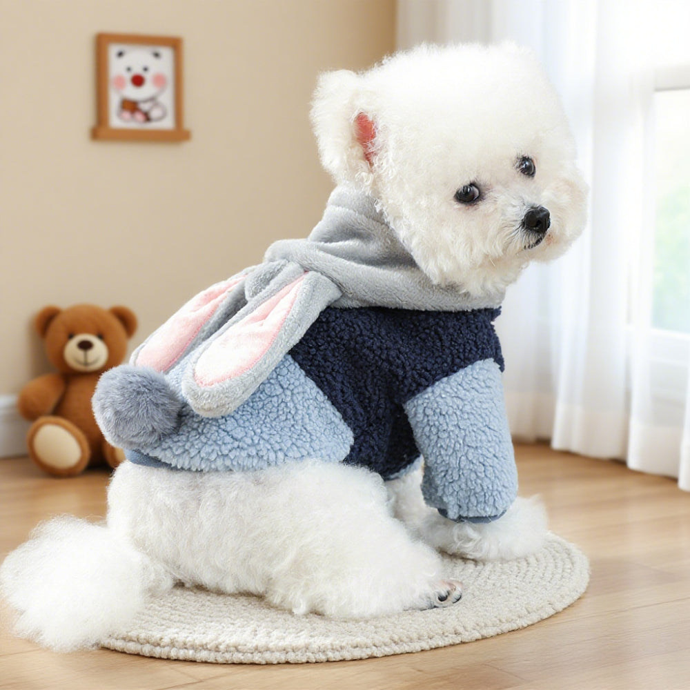 Sweat à capuche mignon pour chiens, costume de lapin pour Pâques, tout doux et tout chaud