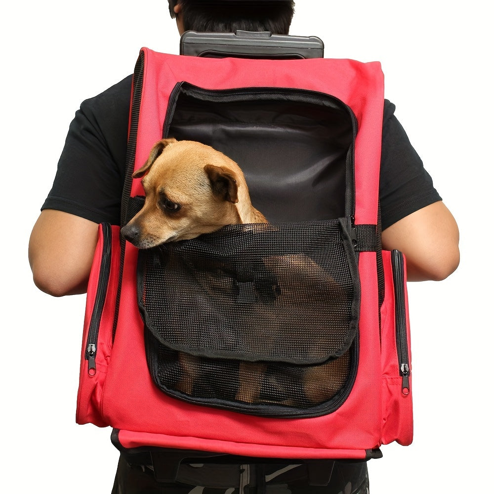 Sac de voyage pour chien et chat pliable, transportable sur le dos et tractable, léger et aéré, diverses couleurs