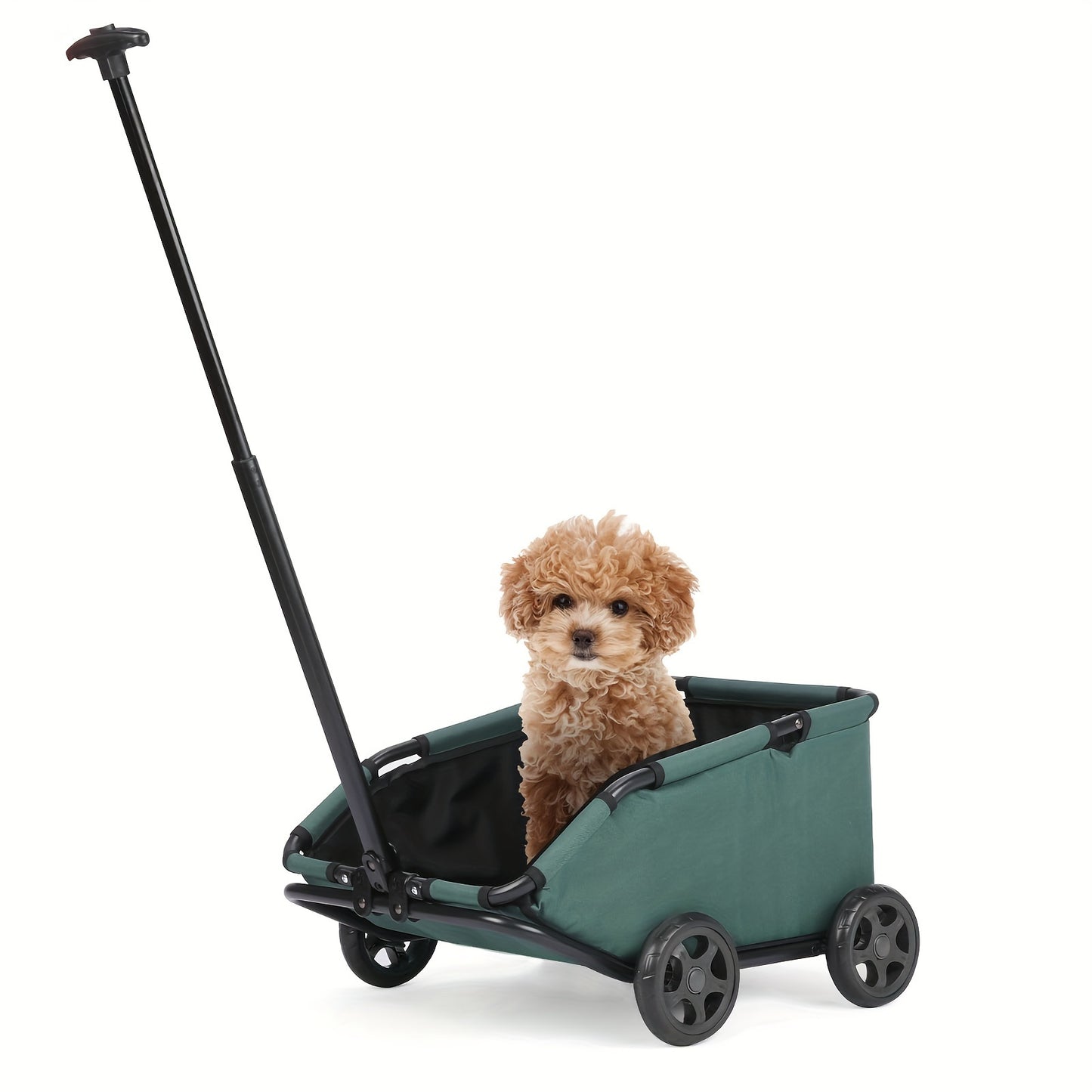 Poussette pour chien et chat 2 en 1, multifonctionnelle avec 4 doubles roues, tout terrain, panier amovible, pliable et compacte, en maille respirante, diverses couleurs