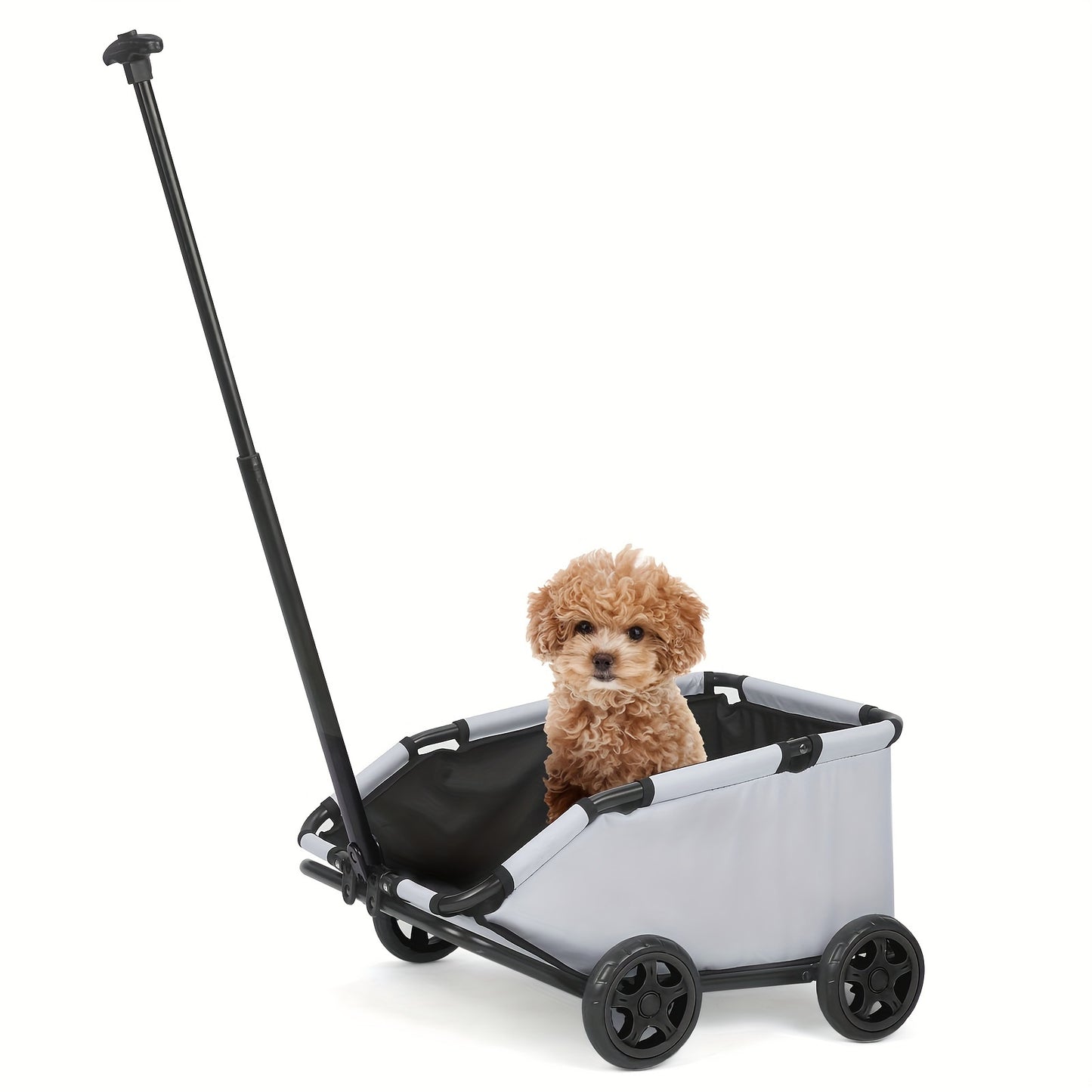 Poussette pour chien et chat 2 en 1, multifonctionnelle avec 4 doubles roues, tout terrain, panier amovible, pliable et compacte, en maille respirante, diverses couleurs