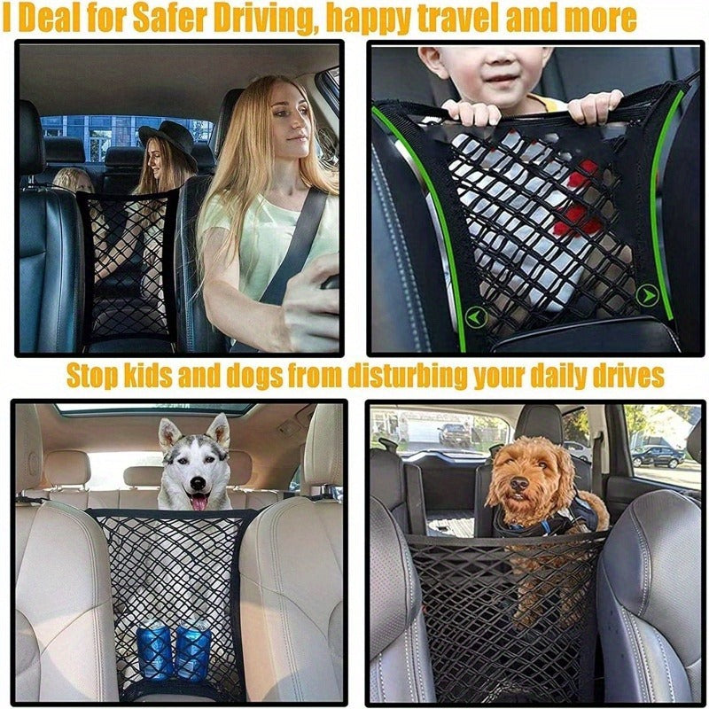 Filet de sécurité pour protéger vos animaux lors des trajets en voiture, sac de transport pratique, noir