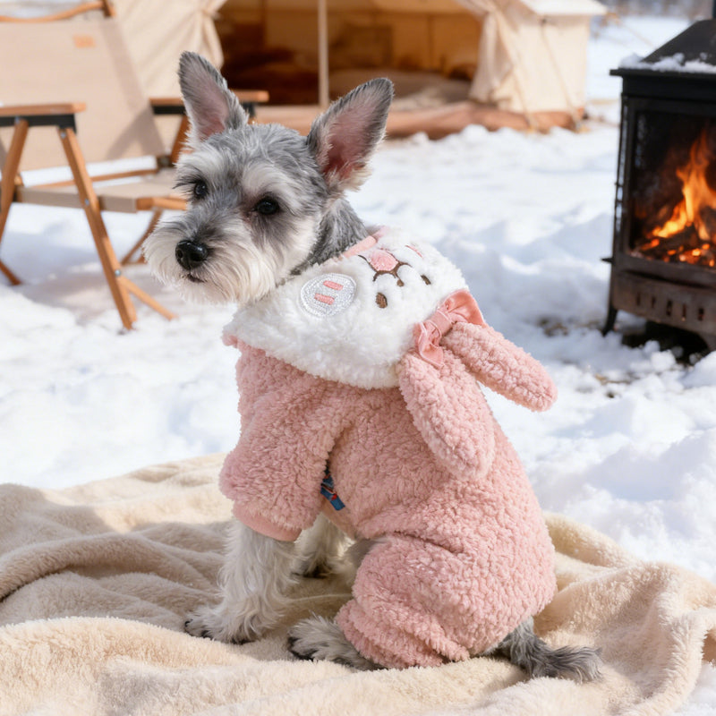 Sweat à capuche pour chien en forme de lapin, costume mignon pour Pâques tout doux et tout chaud, pour petits chiens