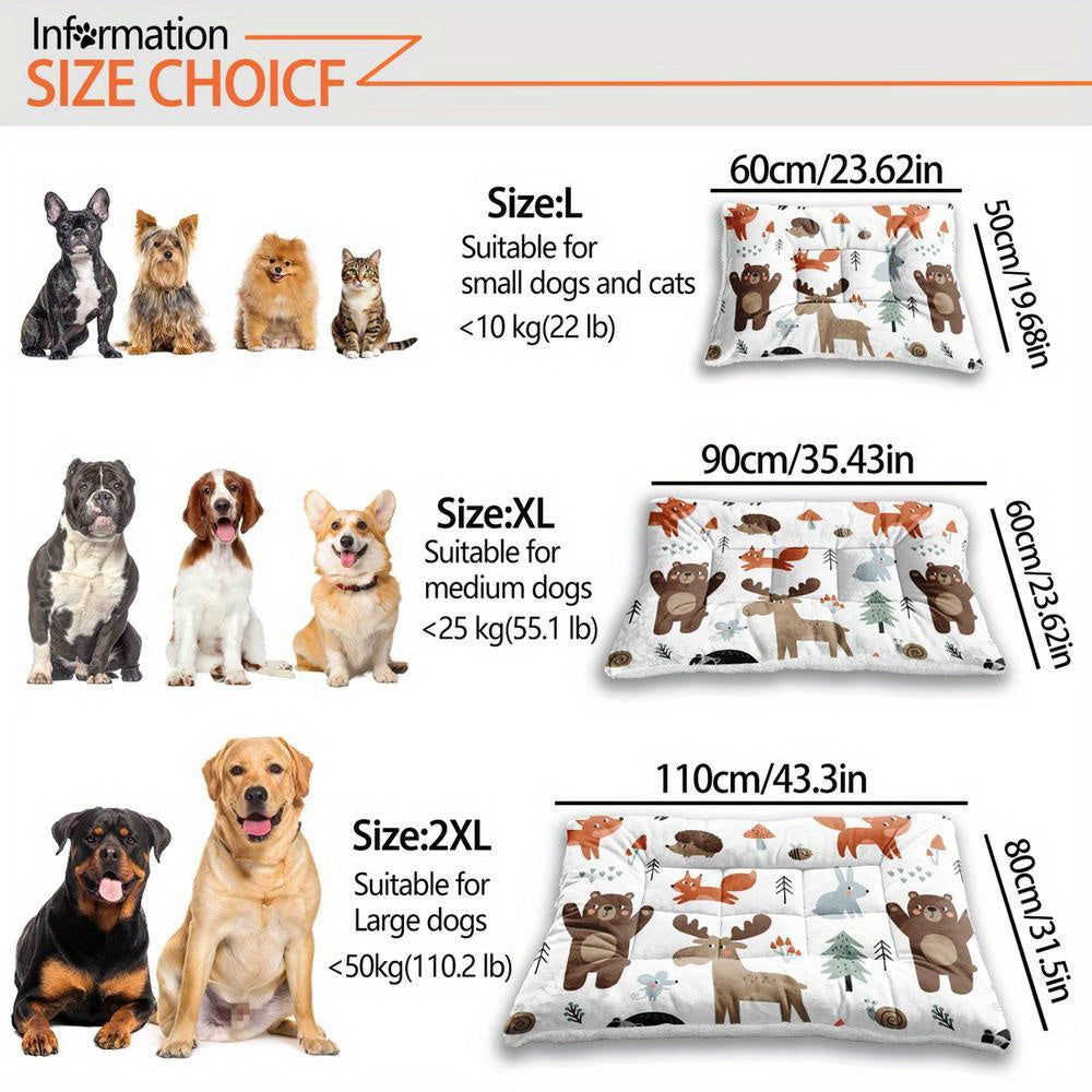 Tapis confortable pour chien et chat avec imprimés numériques sur le thème des animaux, lavable en machine, fabriqué en polyester épais, doux et respirant.