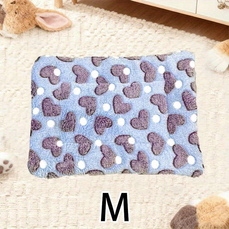 Tapis double épaisseur pour chien et chat, chaud et confortable, divers motifs imprimés, diverses couleurs