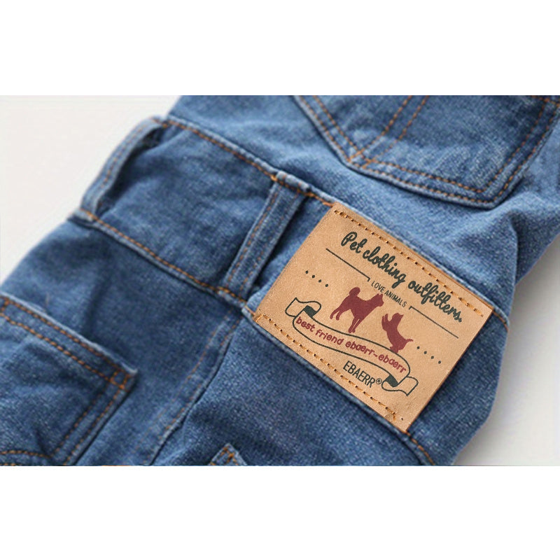 Vêtements pour bouledogue français Vêtements pour chien en simili-denim Combinaisons Manteau d'automne-hiver pour chien