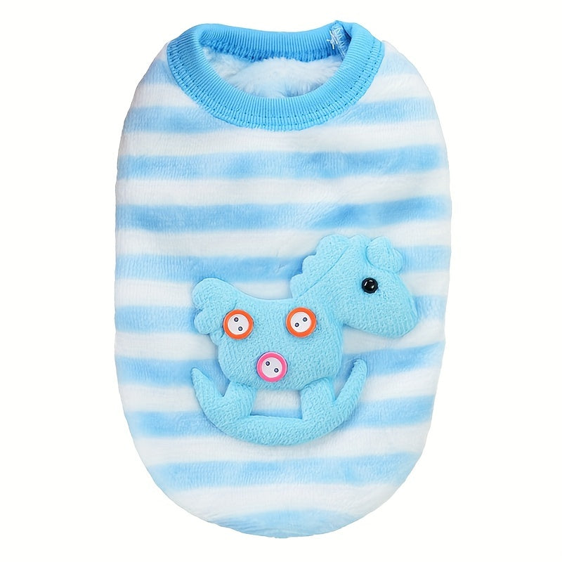 Gilet douillet en polaire pour chien avec jolis motifs d'animaux : lapin, escargot, grenouille, poney, etc - idéal pour les petites races - lavable à la main uniquement