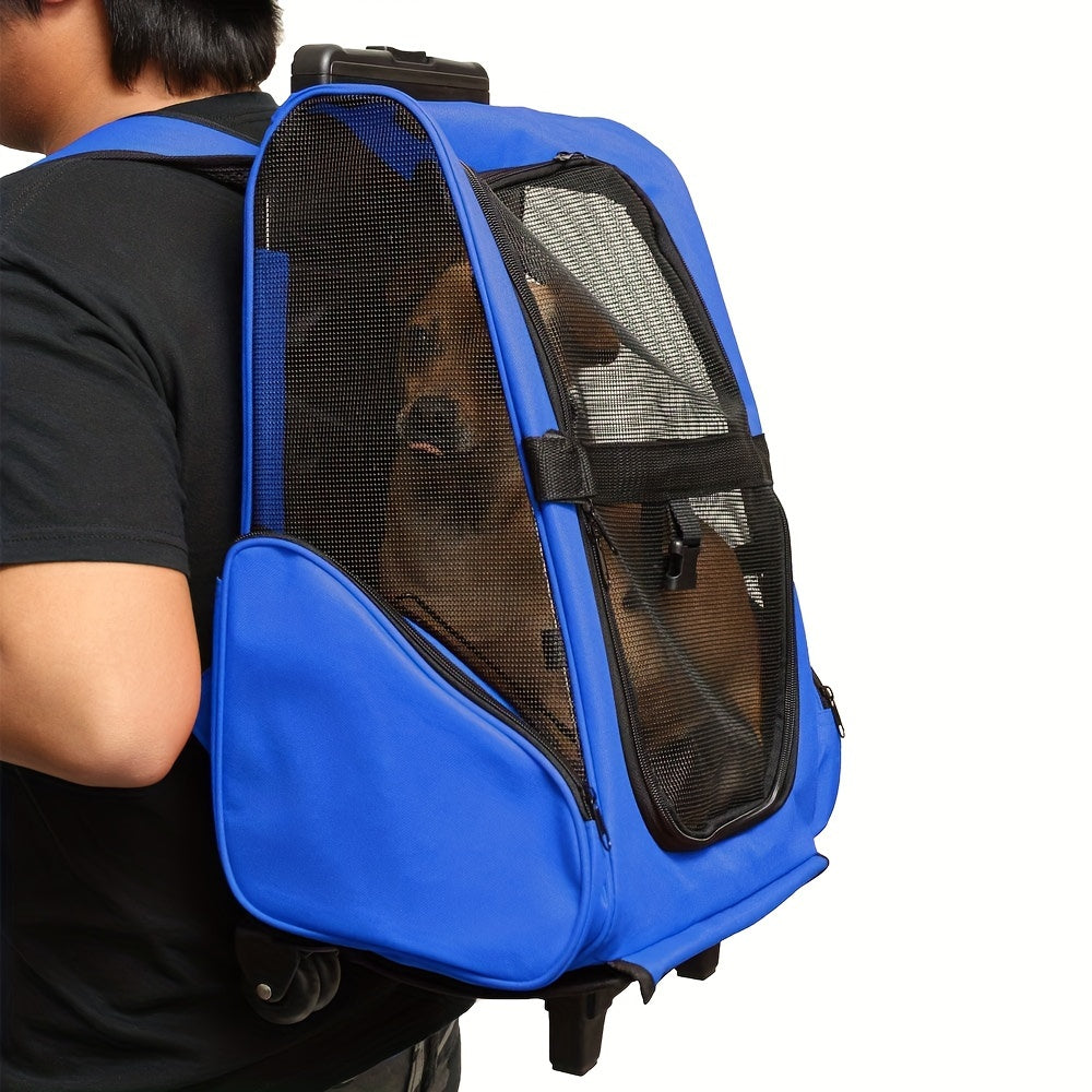 Sac de voyage pour chien et chat pliable, transportable sur le dos et tractable, léger et aéré, diverses couleurs