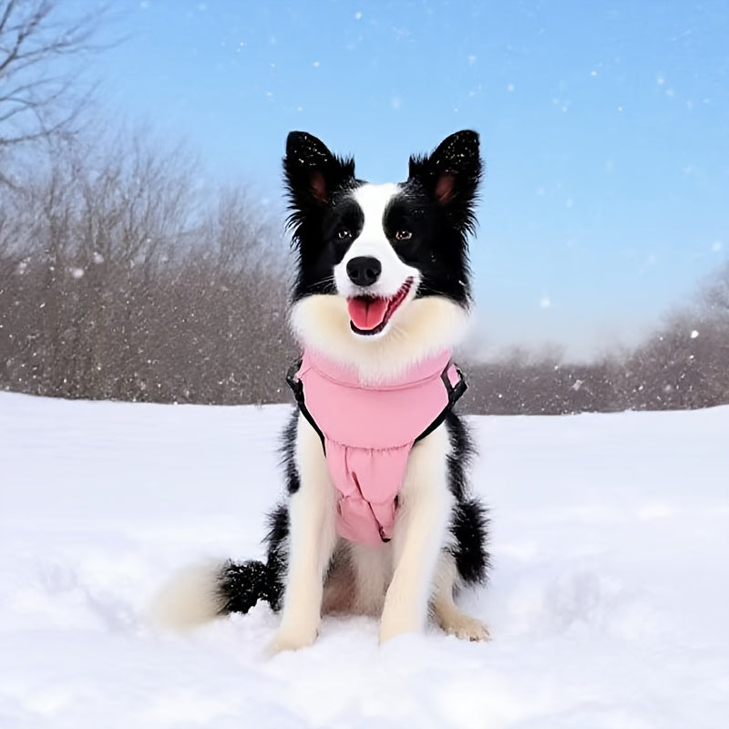 Manteau pour chien avec harnais intégré - bien chaud, bandes réfléchissantes, diverses couleurs