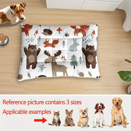 Tapis confortable pour chien et chat avec imprimés numériques sur le thème des animaux, lavable en machine, fabriqué en polyester épais, doux et respirant.
