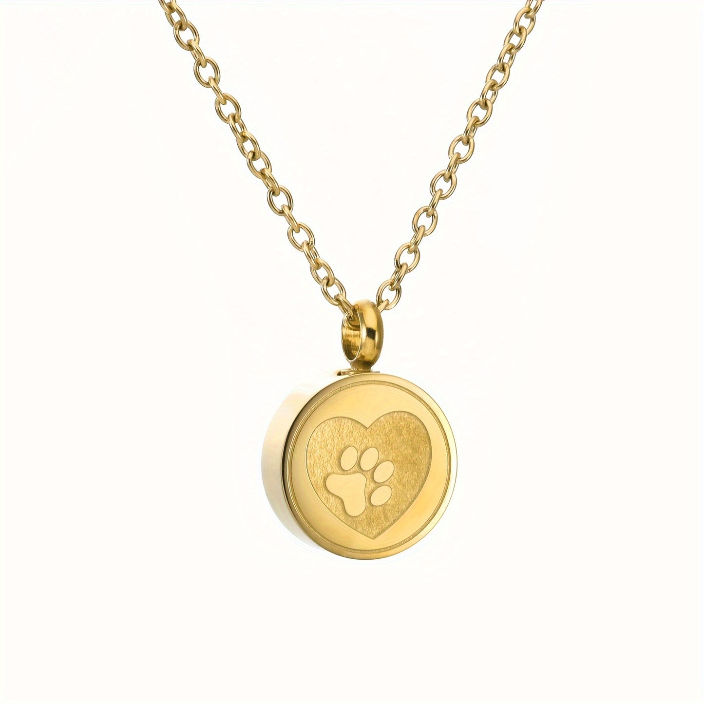 Collier avec urne funéraire pour cendres d'animaux, en acier inoxydable en forme de cœur avec empreinte de patte, diverses couleurs