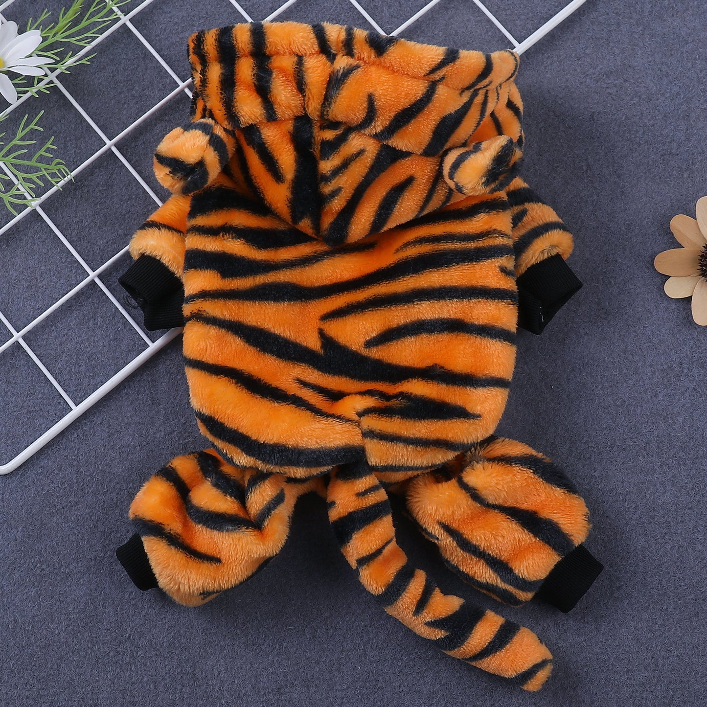Costume de tigre pour chien de tailles petite et moyenne, doux et chaud, confortable à porter