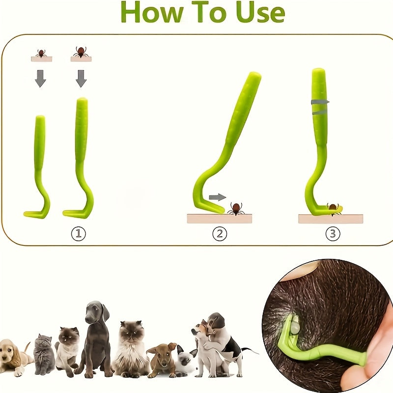 Kit anti-puces pour chien et chat, pinces à crochet facile à utiliser, protégeant votre animal des tiques et autres nuisibles, diverses couleurs