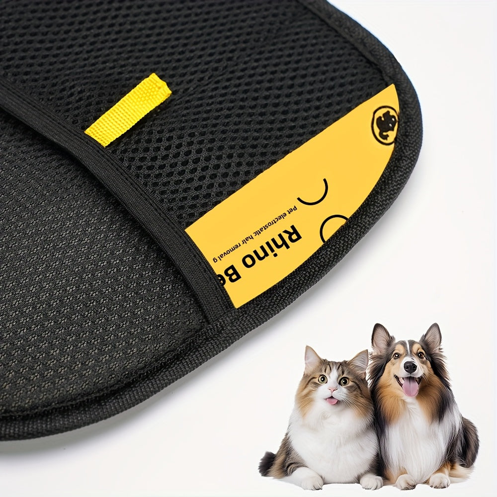 Gant amélioré pour éliminer les poils de chiens et chat sur toutes surfaces, noir