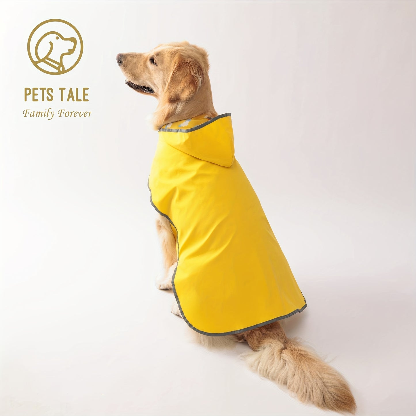 Imperméable jaune, réversible avec motifs, pour chien