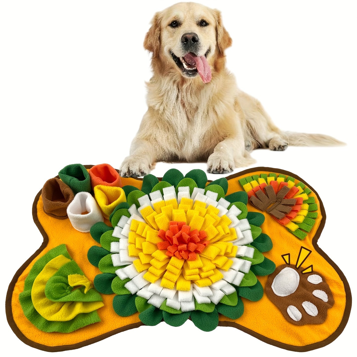 Tapis interactif pour chien en forme d'os, tapis pour jeux olfactifs et alimentation lente, lavable en machine
