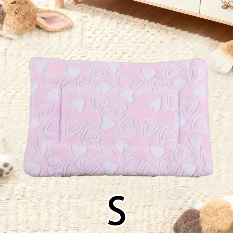 Tapis double épaisseur pour chien et chat, chaud et confortable, divers motifs imprimés, diverses couleurs