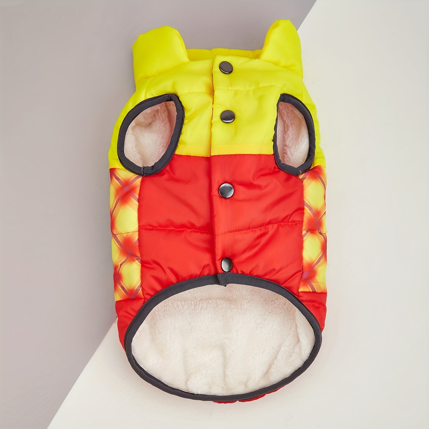 Manteau d'hiver rembourré, patchwork tricolore, pour chiens, diverses couleurs et divers motifs