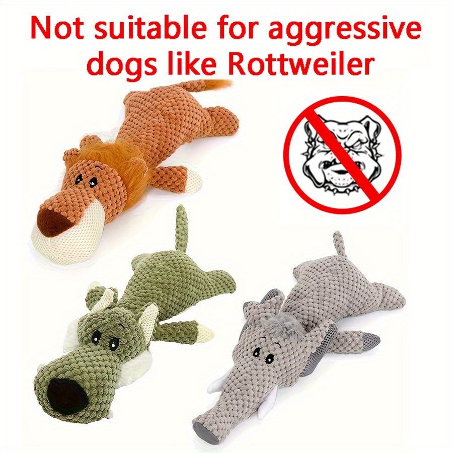 Grande peluche pour chien avec son, modèle de lion, loup, éléphant et canard