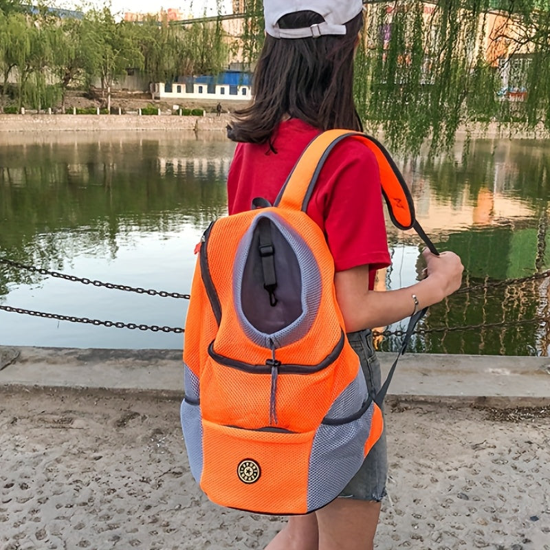 Sac à dos pour petit chien, ajustable à l'avant, avec rembourrage confortable et fenêtres en filet pour une aération et un confort optimal