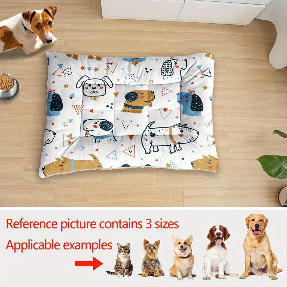 Lit/matelas pour chien avec imprimés mignons, lavable en machine - épais, doux et confortable