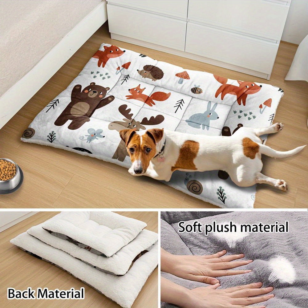Tapis confortable pour chien et chat avec imprimés numériques sur le thème des animaux, lavable en machine, fabriqué en polyester épais, doux et respirant.
