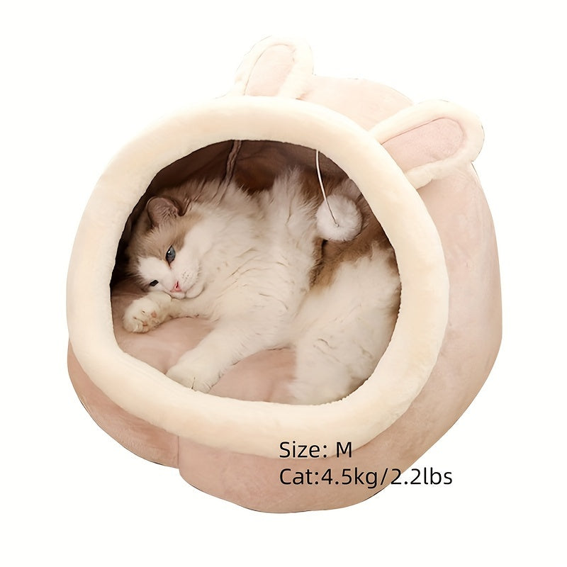1pc Pet Tent Soft Dog Bed Semi-Enclosed Cat Cave Bed Soft And Comfortable Pet House