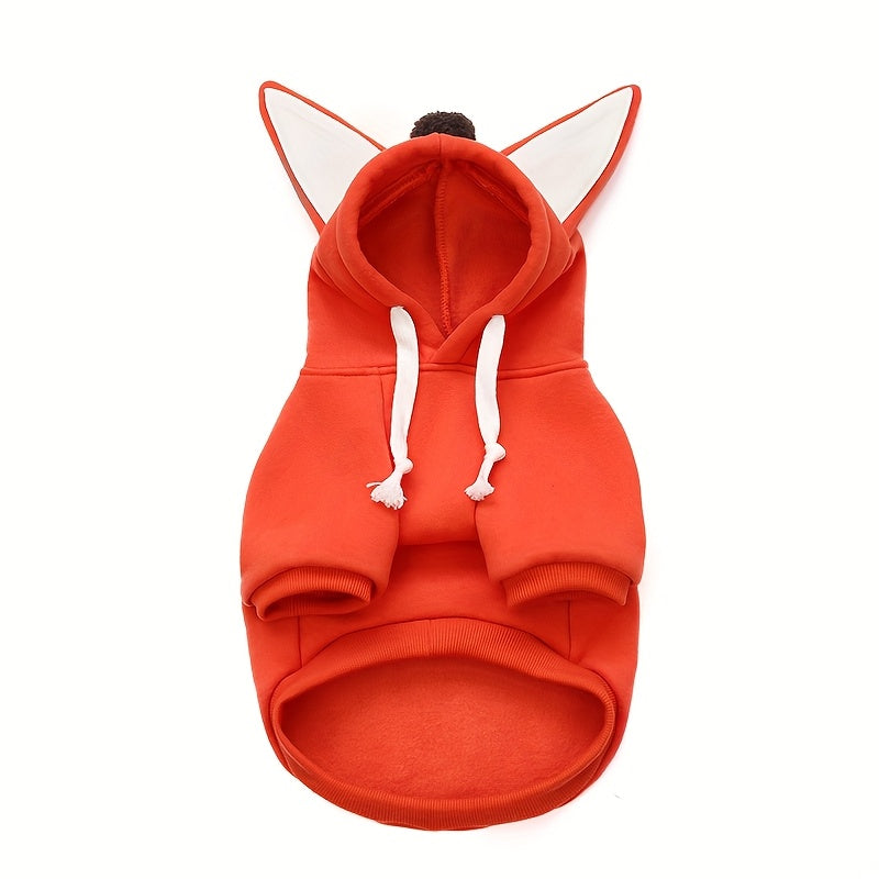 Sweat à capuche chaud pour petits et moyens chiens, costume mignon de renard, orange