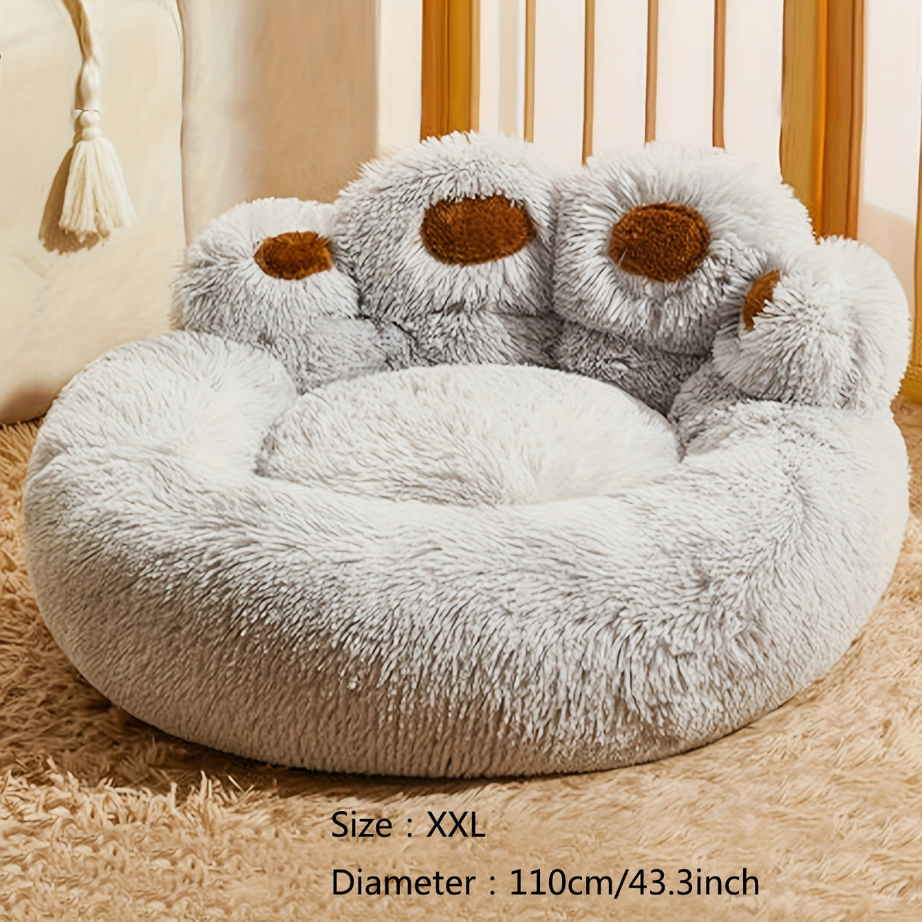 Lit douillet pour chien et chat en forme de patte d'ours, diverses couleurs, très chaud et confortable