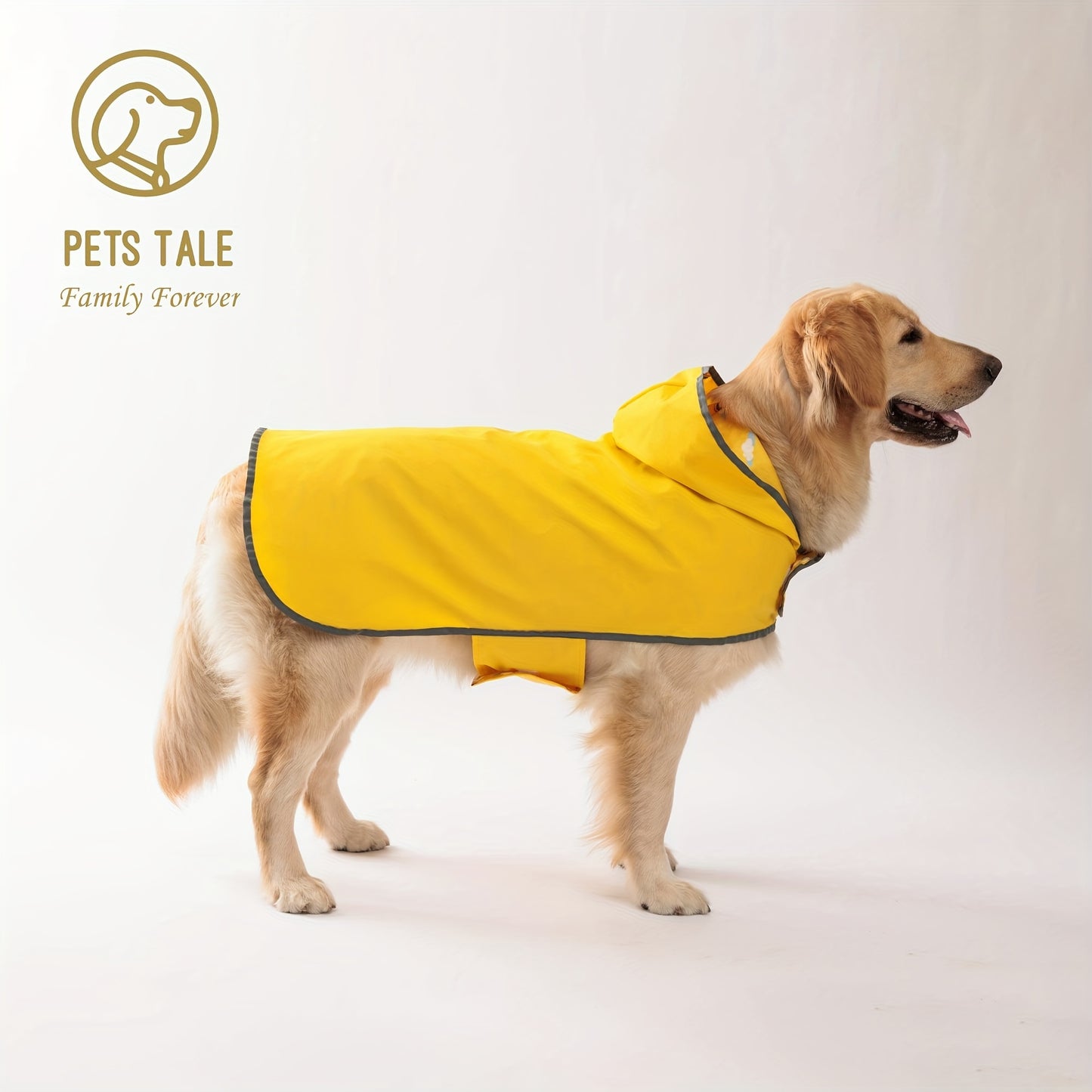 Imperméable jaune, réversible avec motifs, pour chien