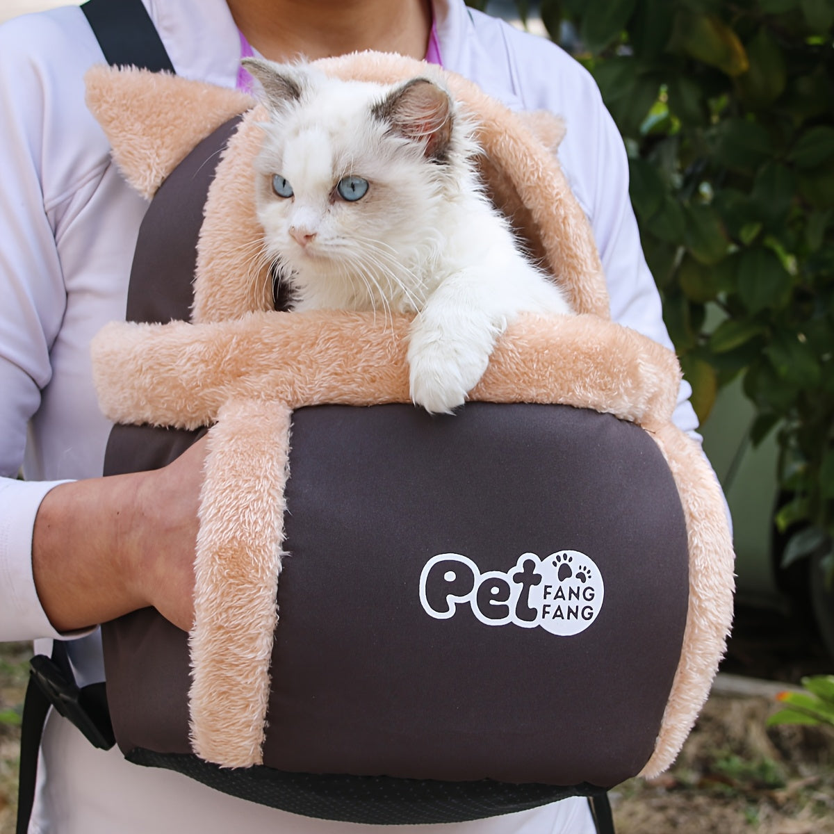 Sac de transport pour chat et petit chien, grande capacité pour rester au chaud en hiver, avec un harnais de sécurité, doux et respirant, design mignon, diverses couleurs