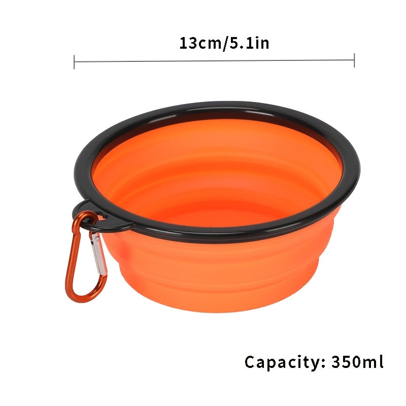 Bol pliable pour animaux, pratique pour les voyages, gain de place, facile à transporter grâce à son mousqueton, diverses couleurs