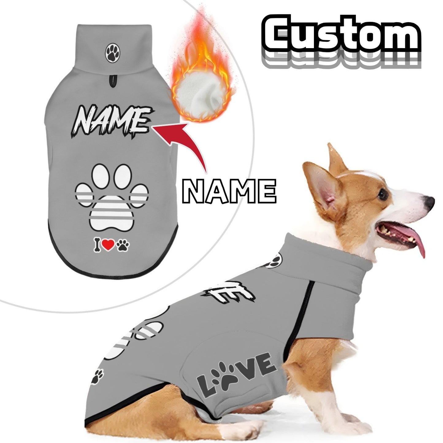 Sweat-shirt personnalisable pour chien, en polyester, confortable et chaud, adapté aux chiens de taille moyenne et grande - lavable en machine, diverses couleurs
