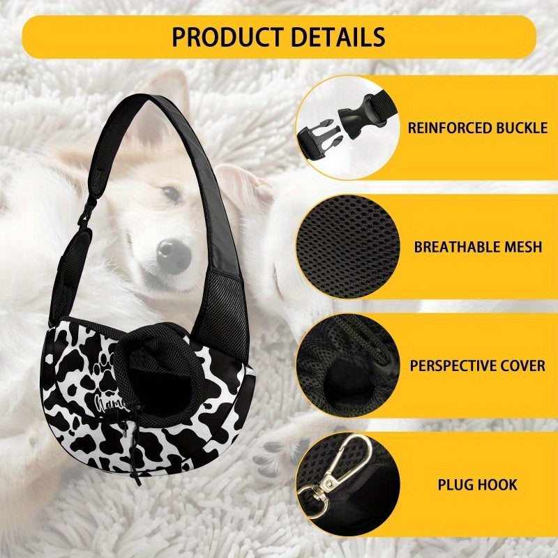 Sac de transport en bandoulière pour chiot et petit chien, divers motifs et divers coloris