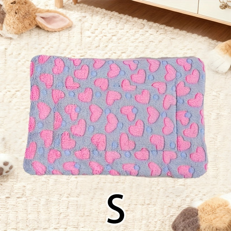 Tapis double épaisseur pour chien et chat, chaud et confortable, divers motifs imprimés, diverses couleurs