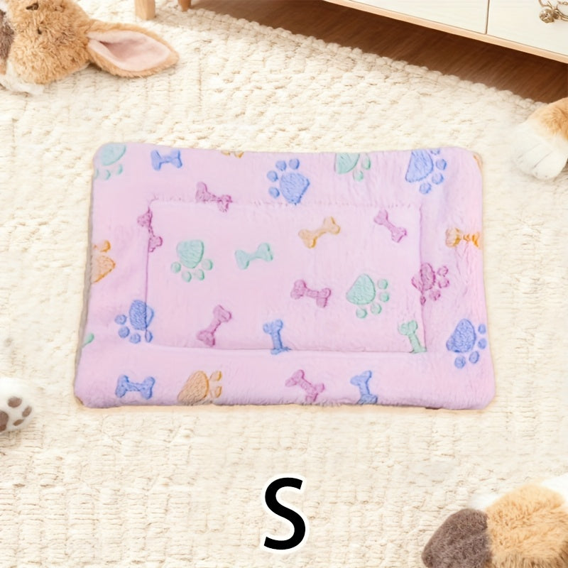 Tapis double épaisseur pour chien et chat, chaud et confortable, divers motifs imprimés, diverses couleurs