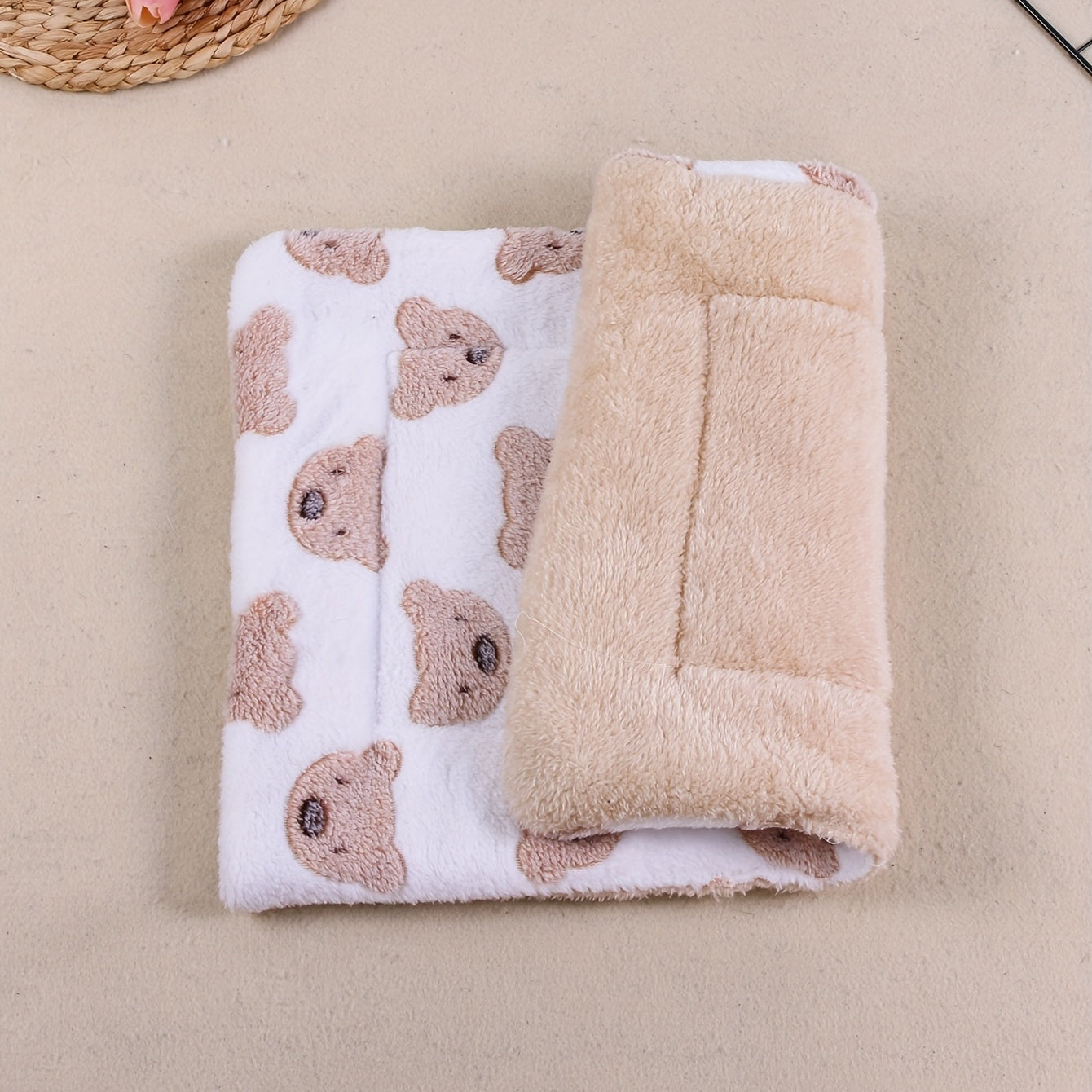 Tapis pour chien et chat, confortable grâce à sa double épaisseur, motif ours cartoon, diverses couleurs
