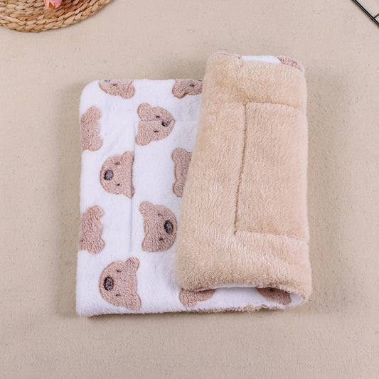 Tapis pour chien et chat, confortable grâce à sa double épaisseur, motif ours cartoon, diverses couleurs