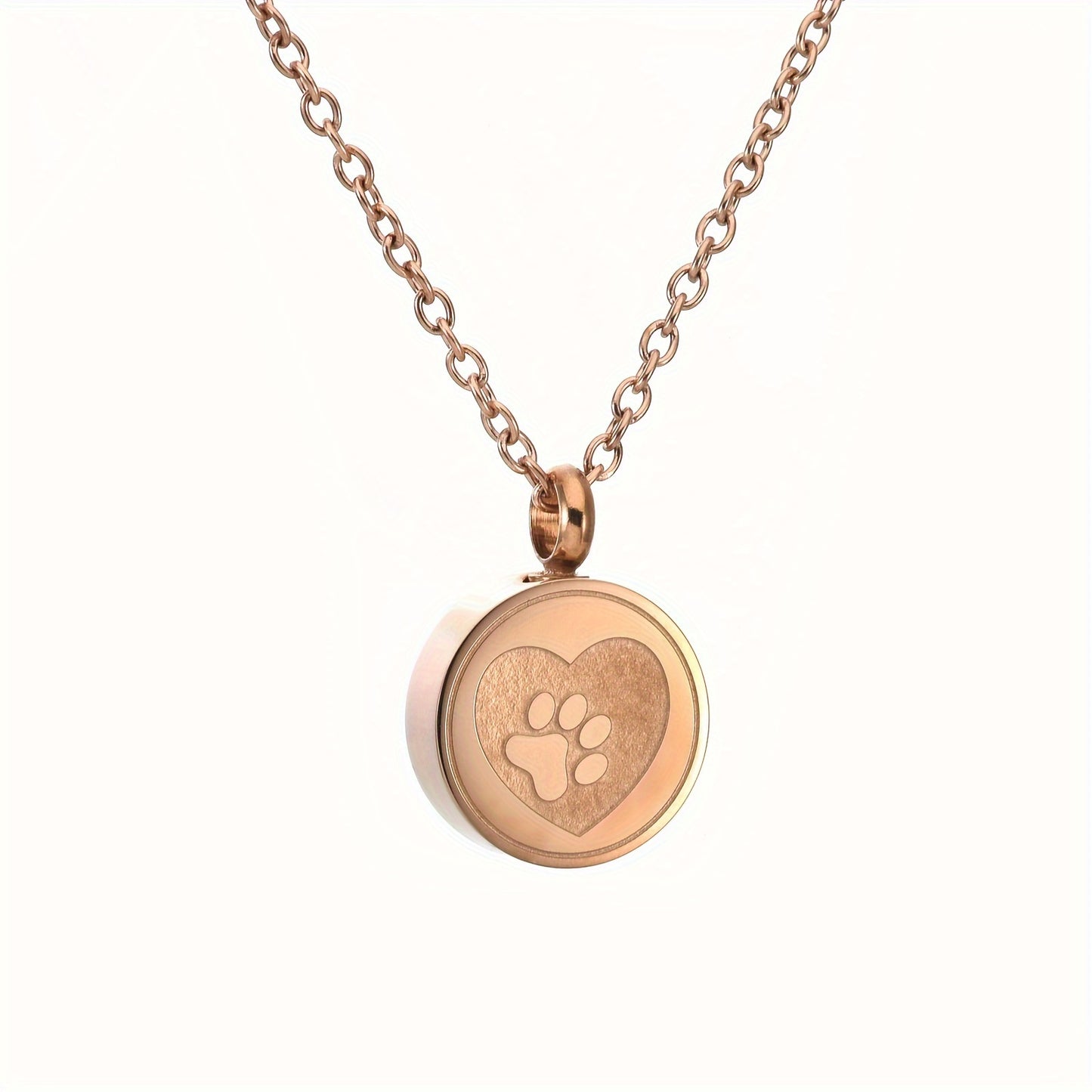 Collier avec urne funéraire pour cendres d'animaux, en acier inoxydable en forme de cœur avec empreinte de patte, diverses couleurs