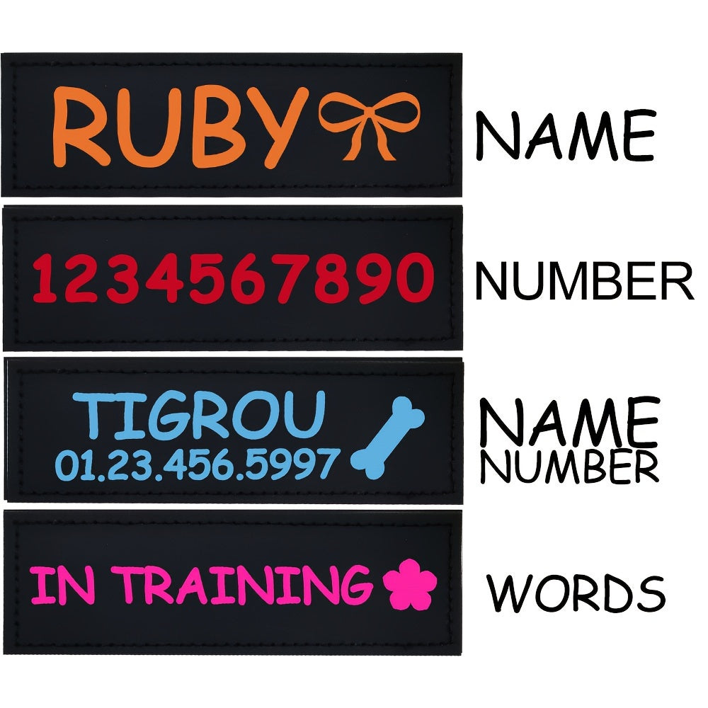 9 Colors Available Custom Pet Patches for Dog Harness Vest with Custom Name Traction Accessories