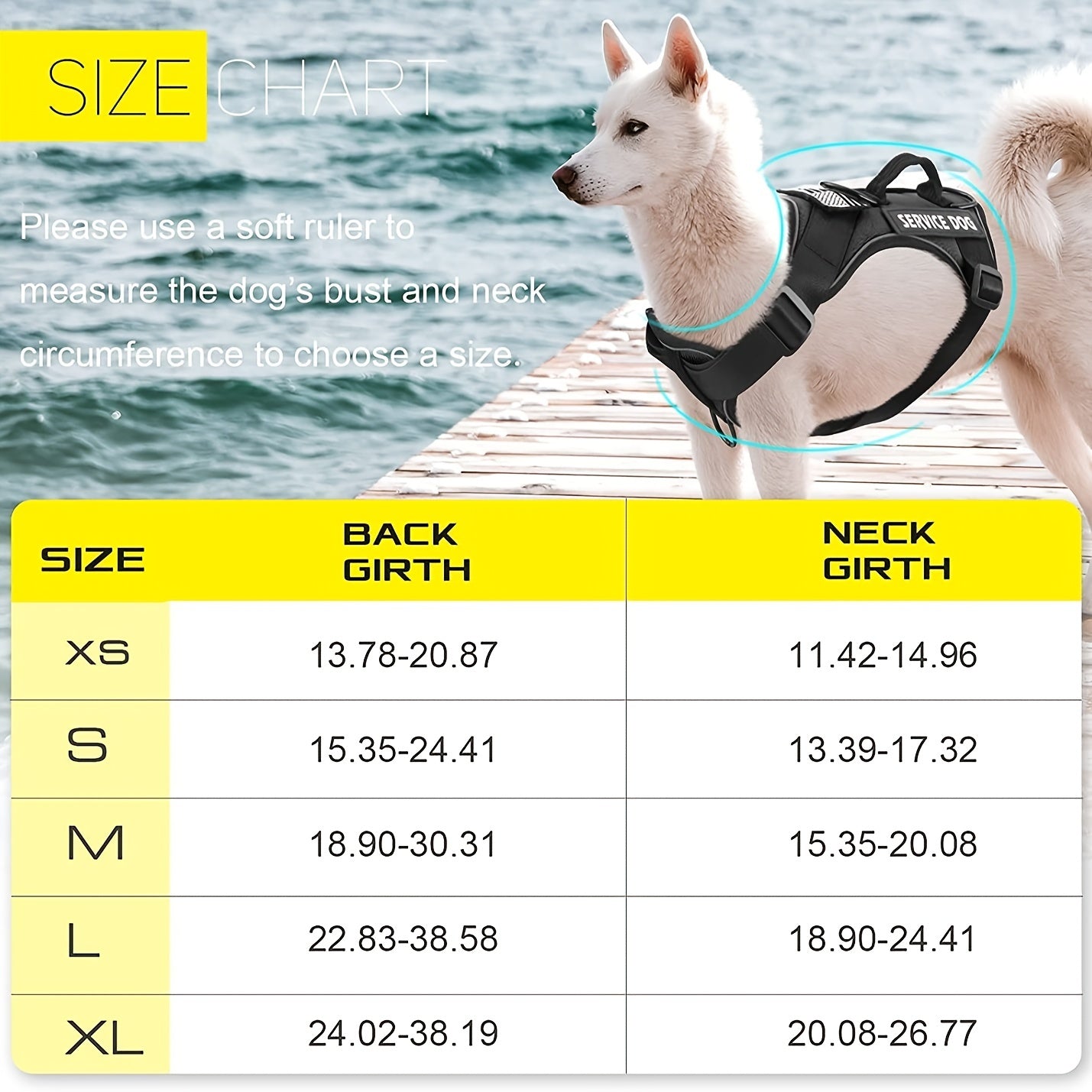 Harnais de sécurité pour chien, réfléchissant, confortable, possibilité de personnaliser les bandes latérales, diverses couleurs