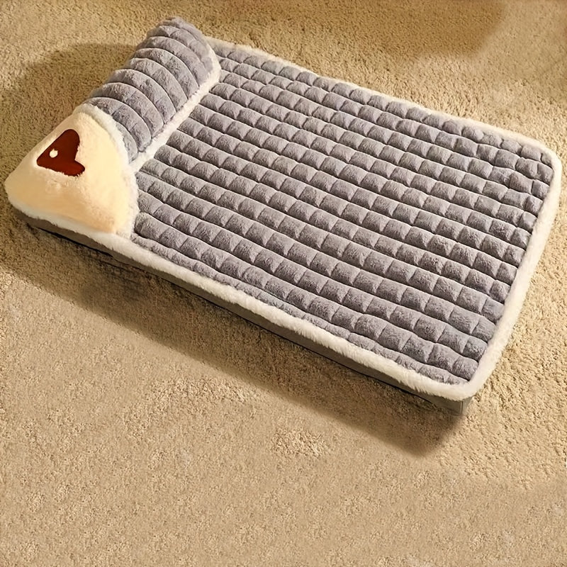 Tapis épais pour chien, housse amovible lavable en machine, doux, chaud et confortable, motif de cœur