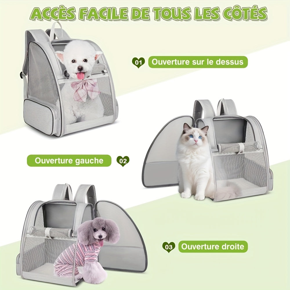 Sac à dos pour chien et chat, conçu en mailles pour une aération et un confort optimal, sac très spacieux, divers coloris
