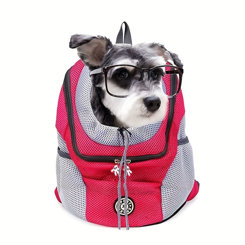 Sac à dos pour petit chien, ajustable à l'avant, avec rembourrage confortable et fenêtres en filet pour une aération et un confort optimal