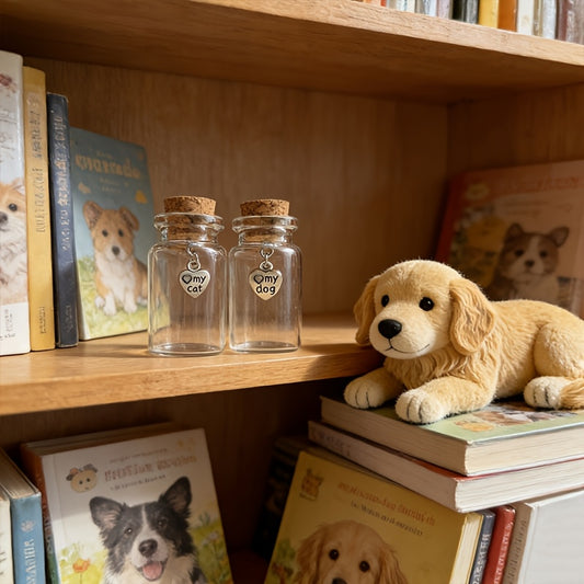 Récipient commémoratif en verre pour conserver les poils de votre chien ou chat disparu
